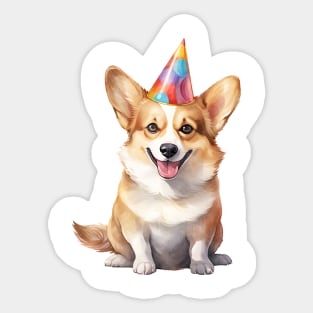 Birthday Pembroke Welsh Corgi Dog Sticker